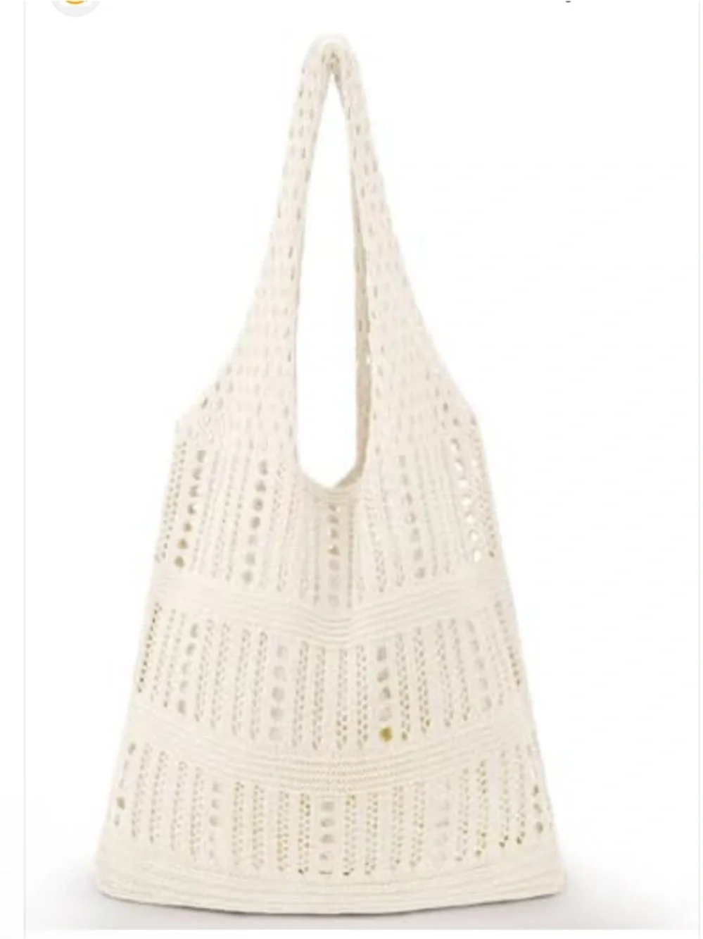 NEW Crocheted Beach Tote Tan Reusable Shopping Bag, Hobo Festival Bag